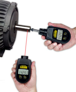 Combination Contact and Non-Contact Laser Tachometer