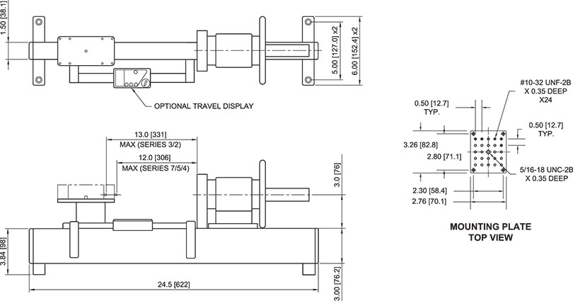 TSC1000H Force Test Stand dimensions