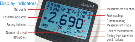 M4 force gauge display features