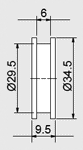 Code B6 Roller Dimensional Drawing