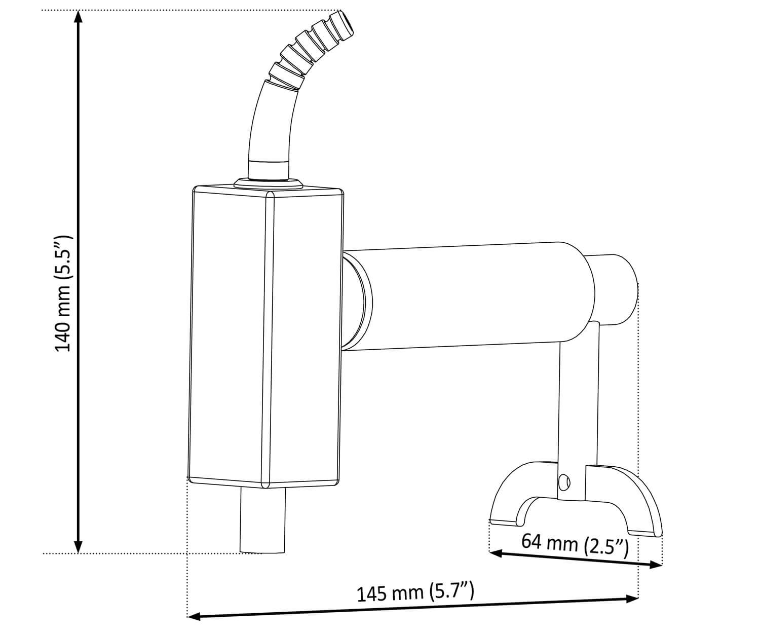PosiTector BHI Barcol Hardness Impressor Dimensional Drawing