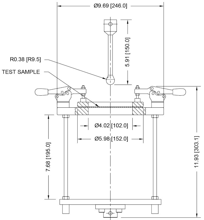 G1110 Puncture Fixture ASTM D5748 dimensions